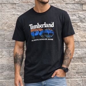 Timberland Black and Blue Graphic Tee size XL
